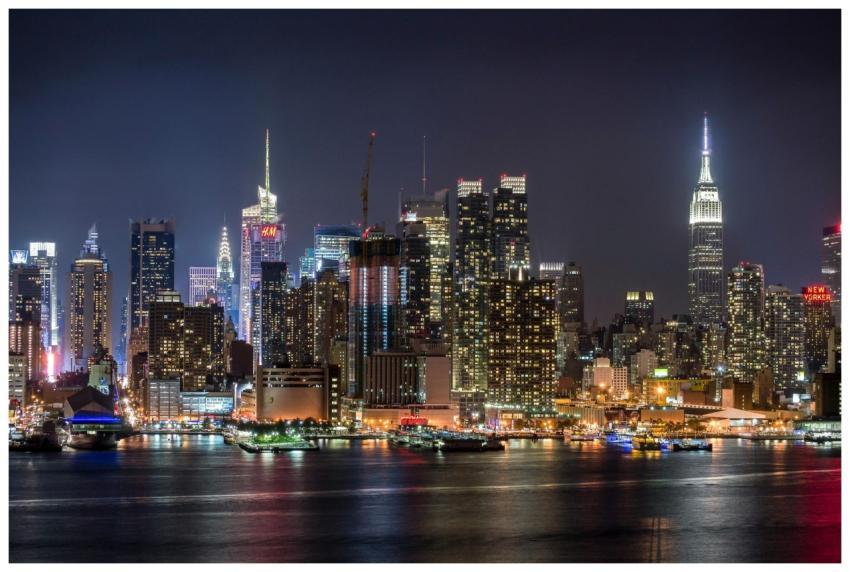 Stunning view of the illuminated New York City sky