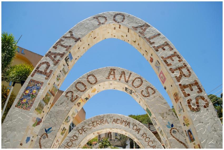 Mosaic-covered arch in Paty do Alferes, Rio de Jan
