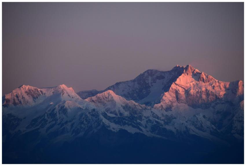 Breathtaking sunset view of snow-capped mountains