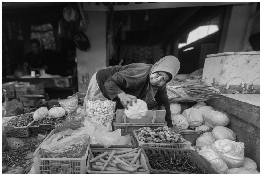 Elderly Woman Selling Fresh