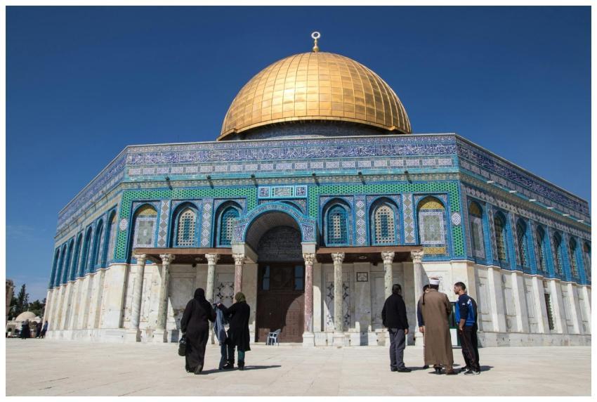 Iconic Dome of the Rock with golden dome in Jerusa