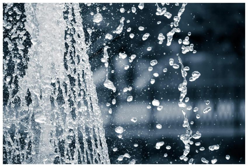 Captivating black and white image of splashing wat