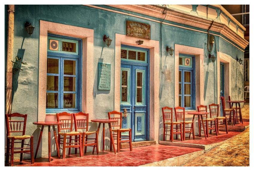 Cafe Building Greece Karpathos Island