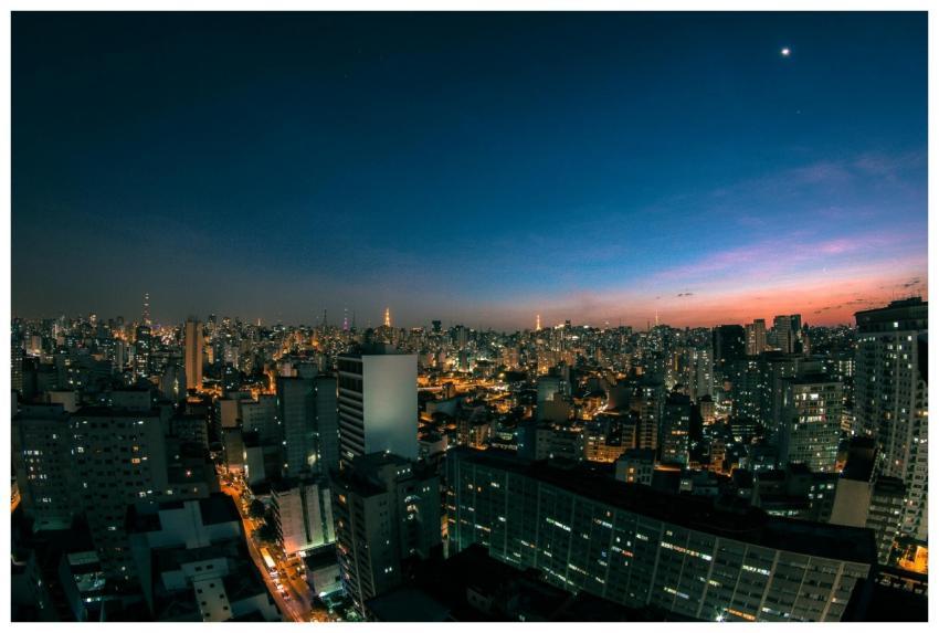 A breathtaking view of São Paulo's skyline at twil