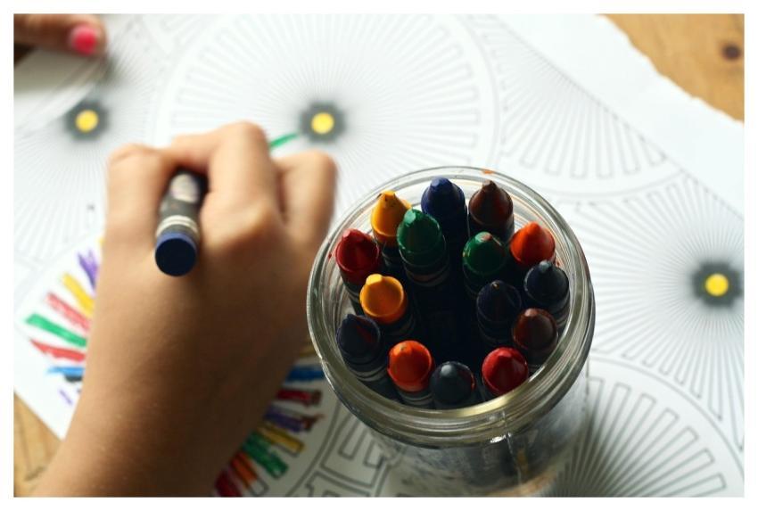 Crayons Coloring Book Coloring Hand
