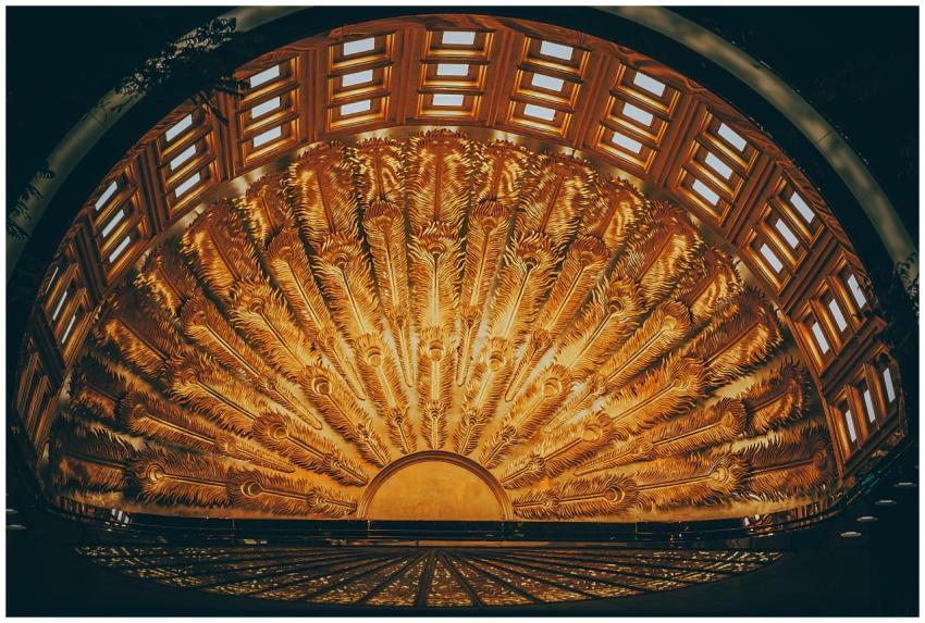 Stunning golden arch ceiling with intricate design