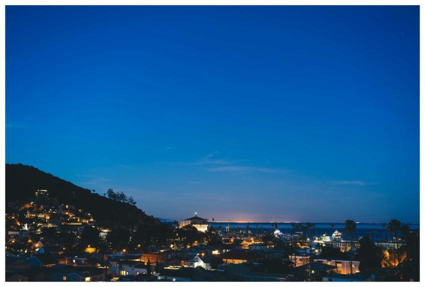 Enchanting view of a coastal village at night with