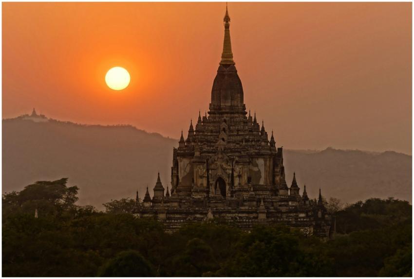Captivating sunset view of Ananda Temple in Bagan,