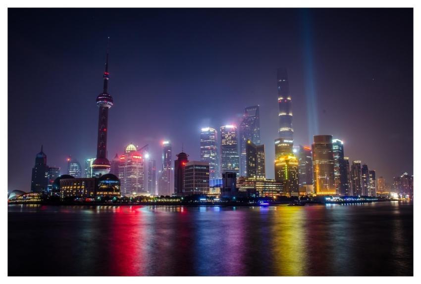 Shanghai City Night View The Bund Light