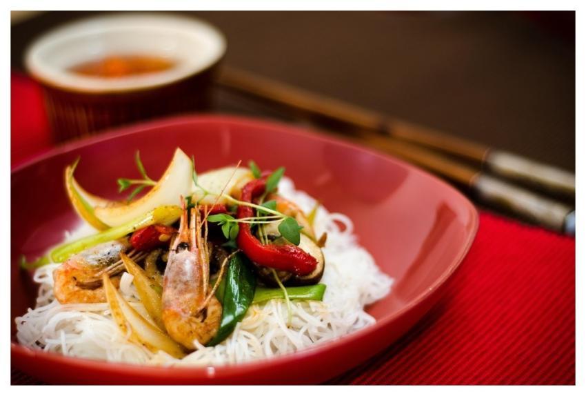Food Asian Prawns Noodles