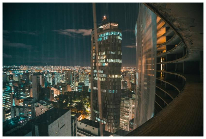 Illuminated São Paulo skyline captured at night sh