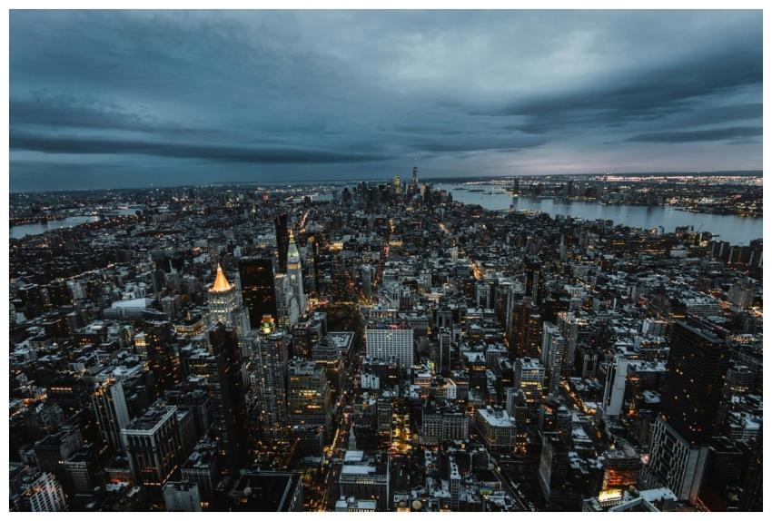 Stunning aerial view of New York City's skyscraper
