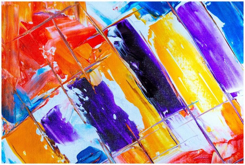 Colorful abstract painting with bold brushstrokes