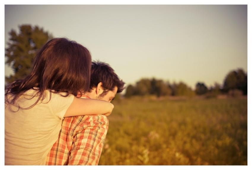 Couple Piggyback Woman Man