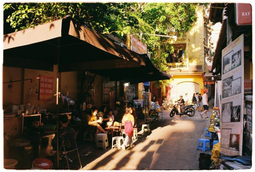 Sunlit Street Food Alley