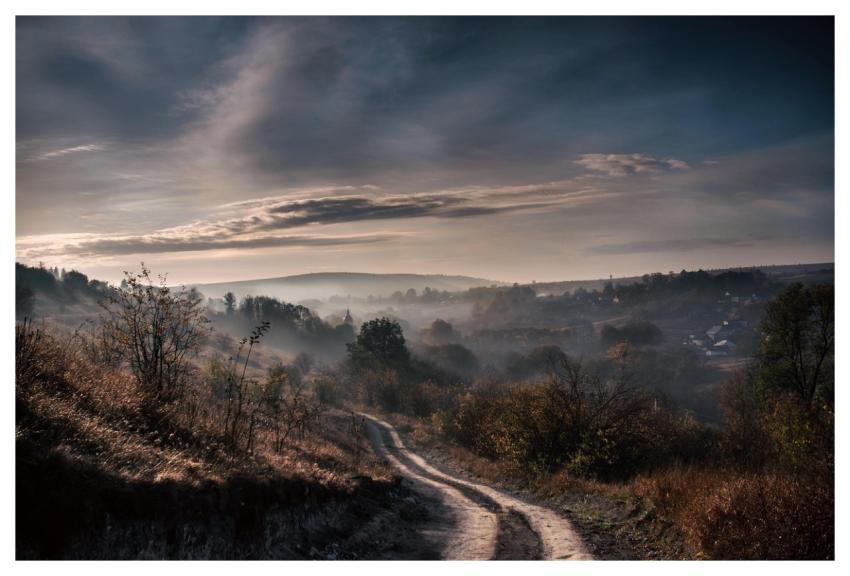 Landscape Mountains Autumn Fog