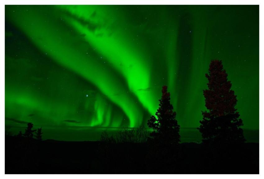 Aurora Borealis Northern Lights Green Night