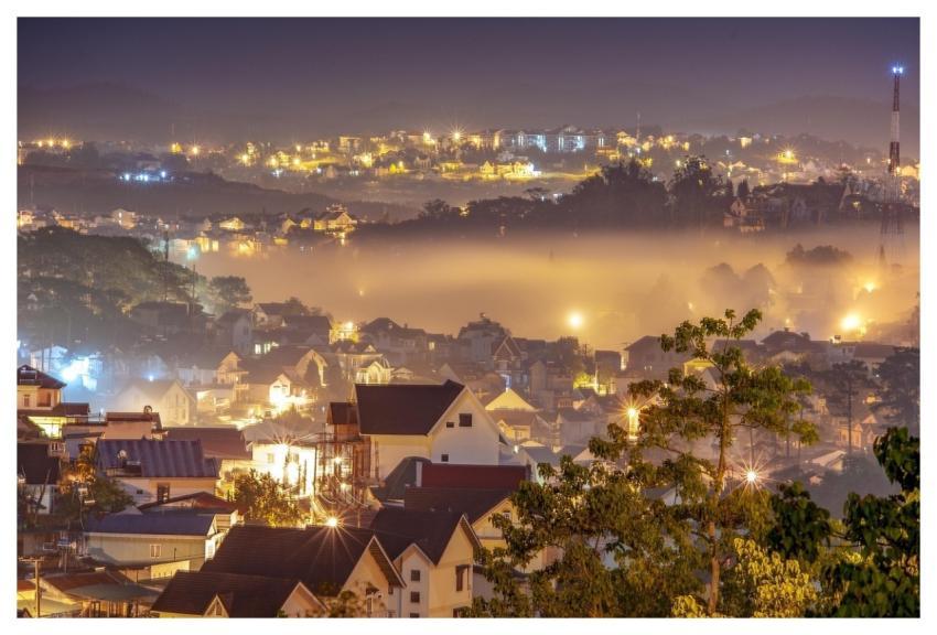 City Night Fog Night Lights