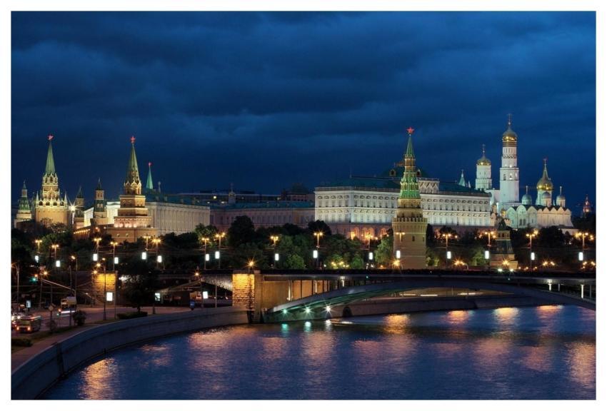 Moscow Night Russia Kremlin
