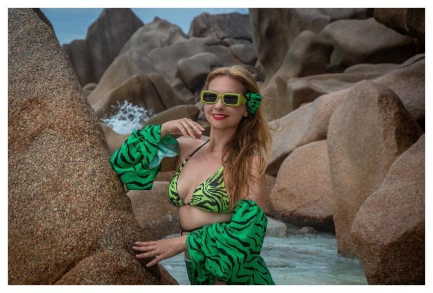 Woman Beach Ocean Seychelles