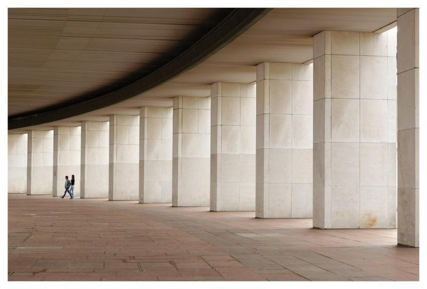 Columns Couple People Architecture