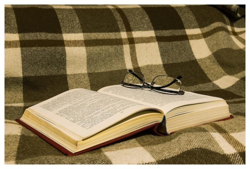 Book Literature Glasses Plaid