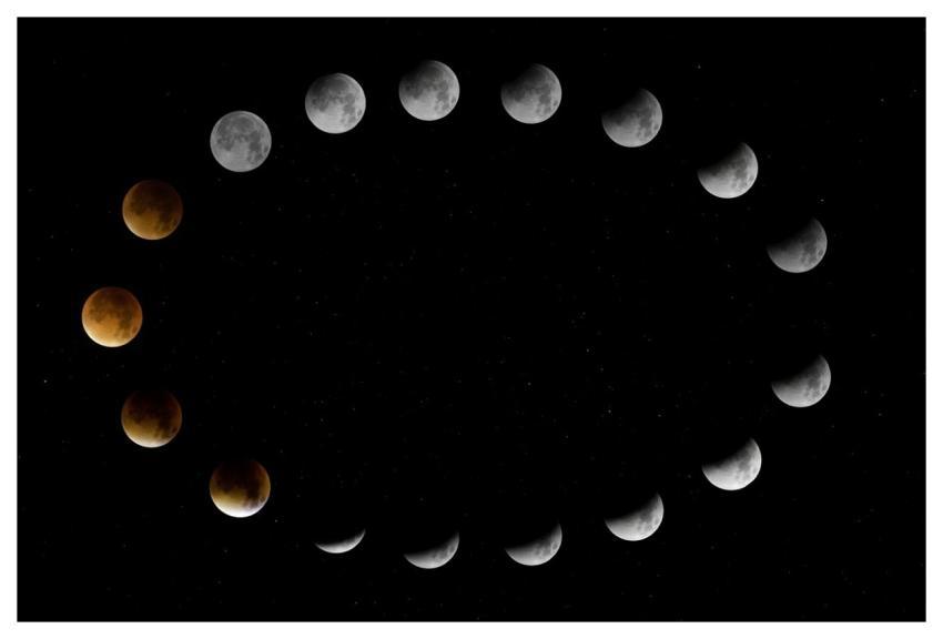 Blodmåne Moon The Full Moon Astrofotografi