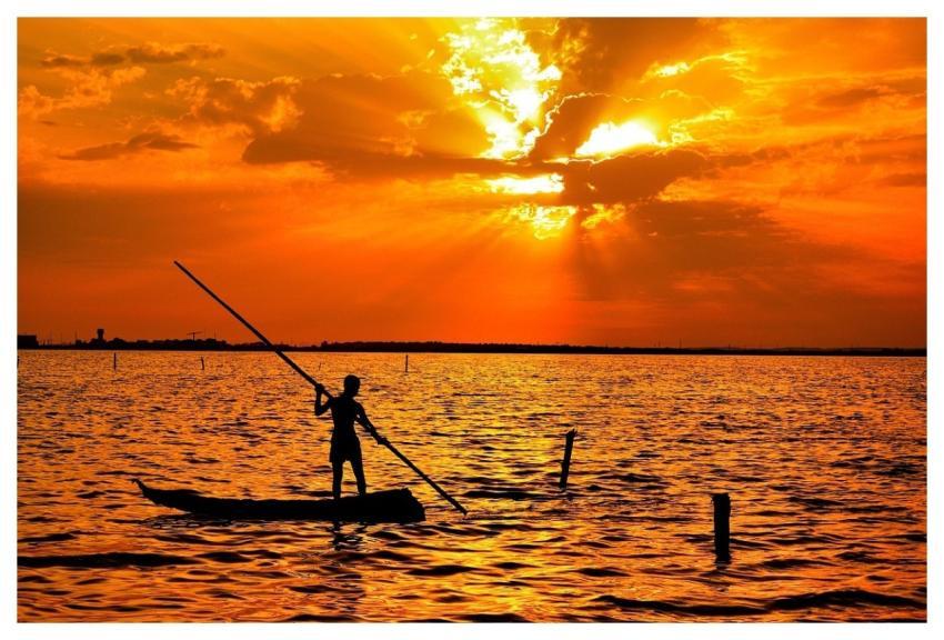 Lake Sunset Boat Sardinia
