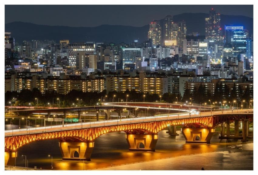 Bridge Buildings City Night View