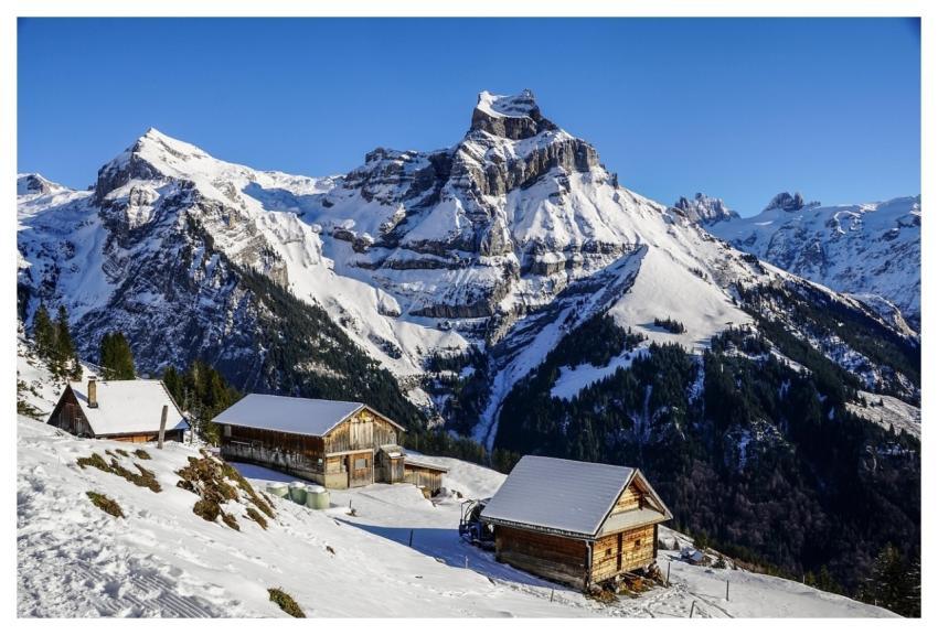 Winter Mountain Alps Cottage