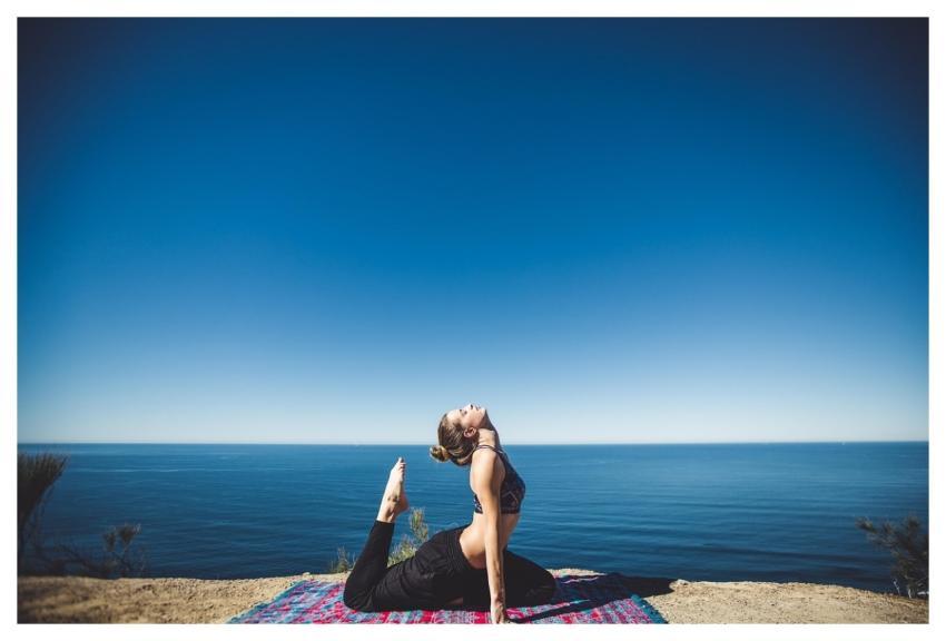 Woman Yoga Coast Exercise