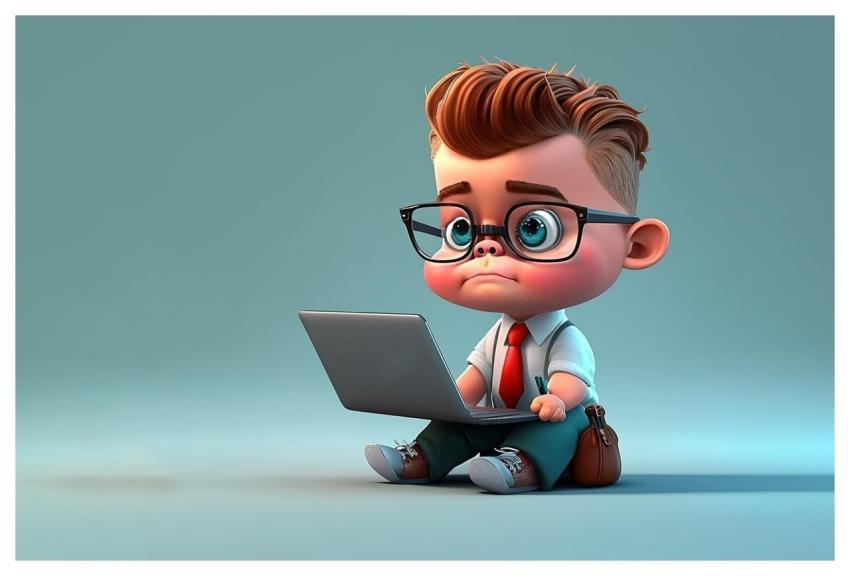 Ai Generated Boy Young Man Laptop