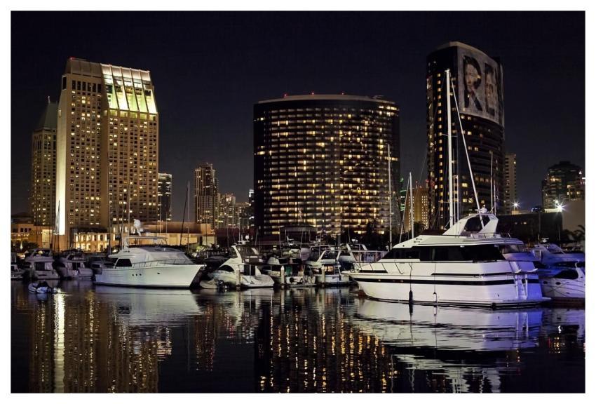 Skyline Ships Yachts Night