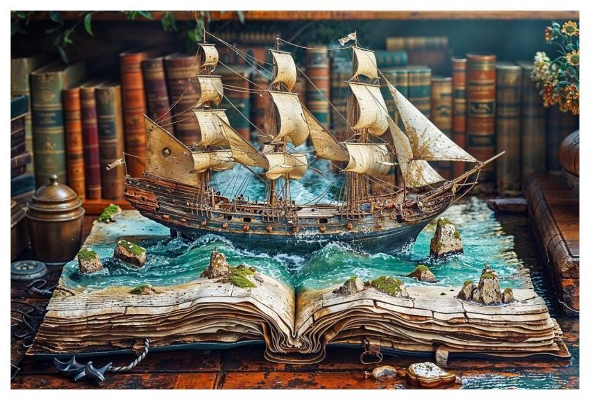 Ship Sailing Ship Book Hd Wallpaper