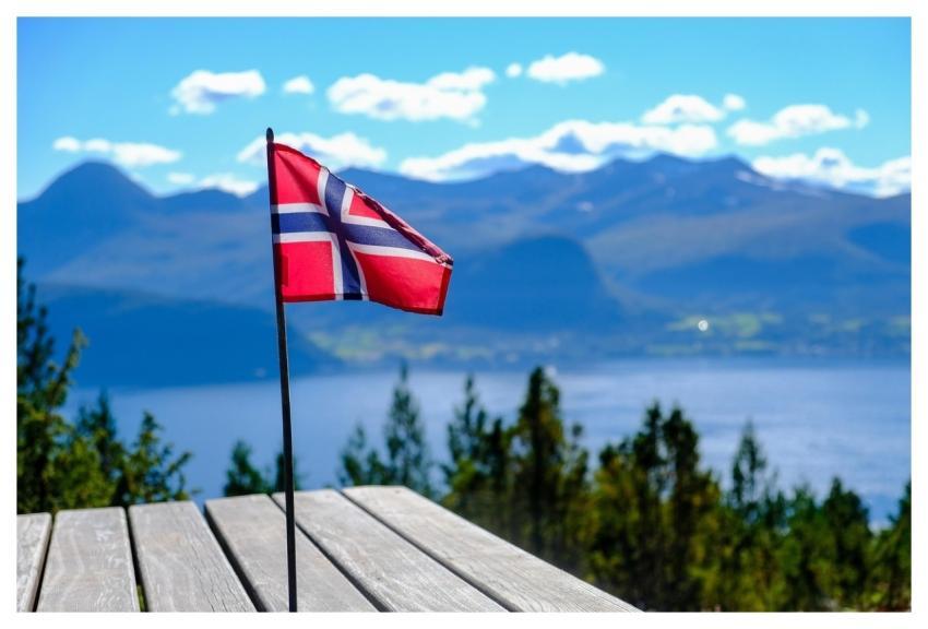 Norway Flag Mountain Fjord