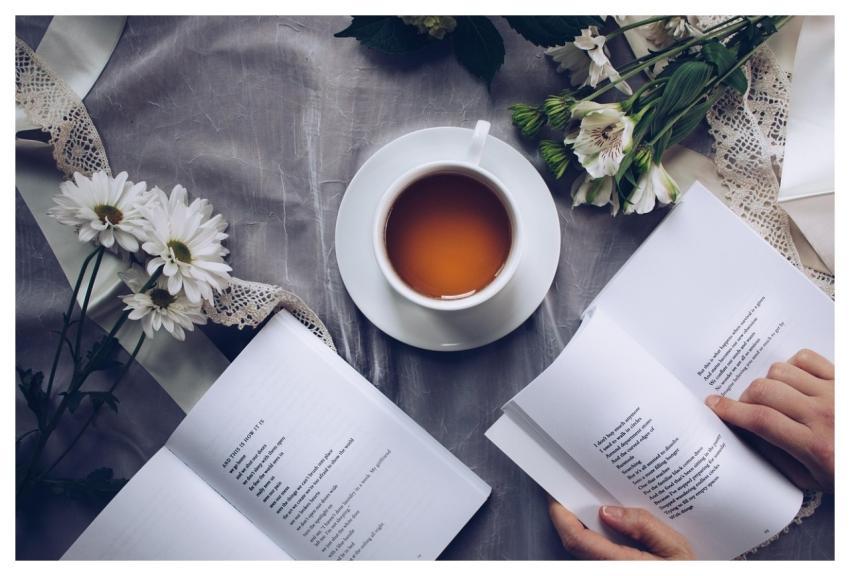 Tea Time Reading Poetry Leisure