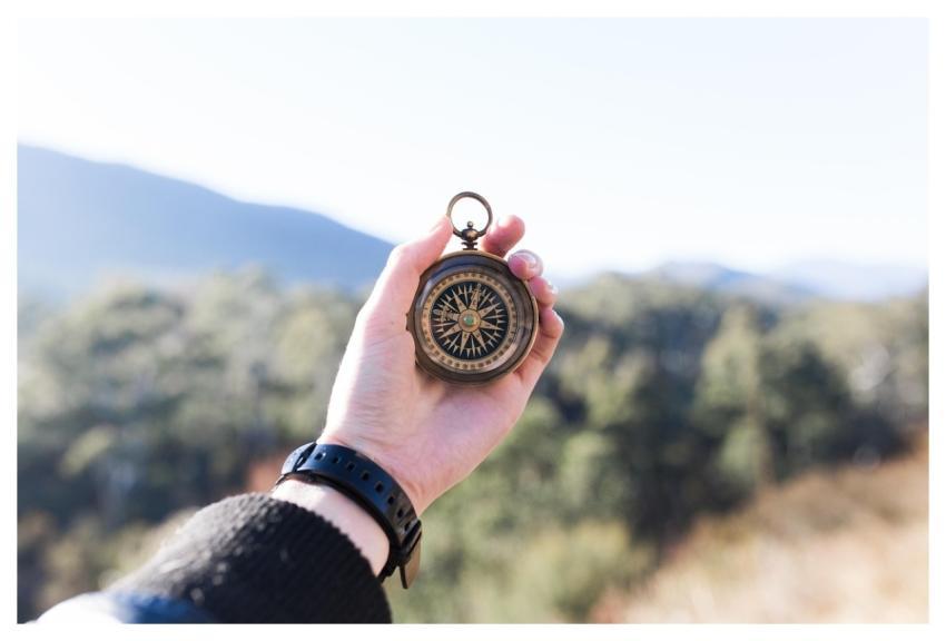 Compass Hand Holding Outdoors
