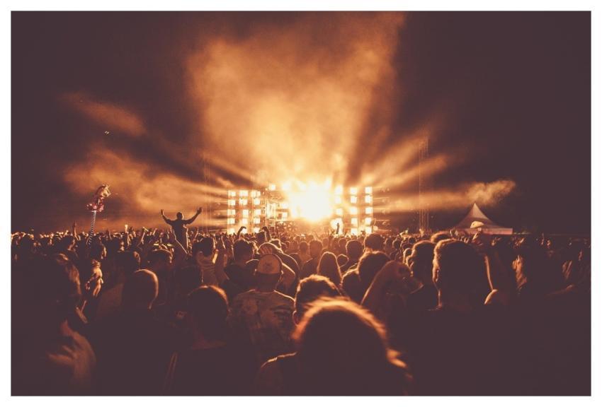 Audience Backlit Concert Crowd