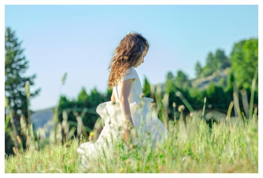 Girl Communion Field Spring