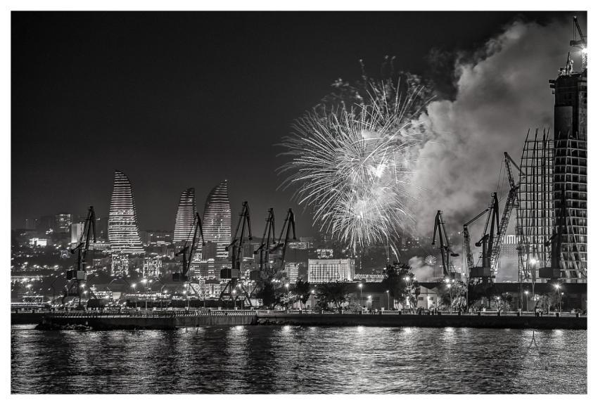 Fireworks Baku Night Azerbaijan