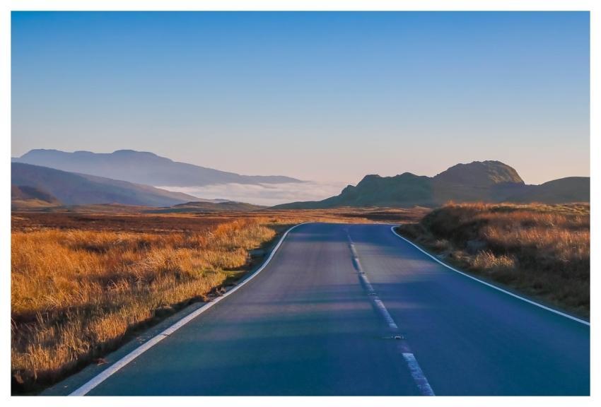 Highway Countryside Wales Mountains