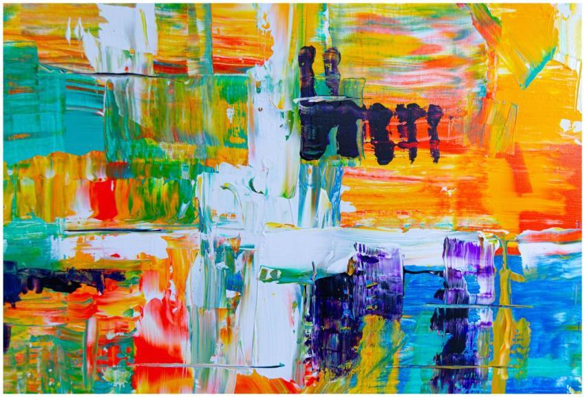 Colorful abstract expressionistic painting with vi