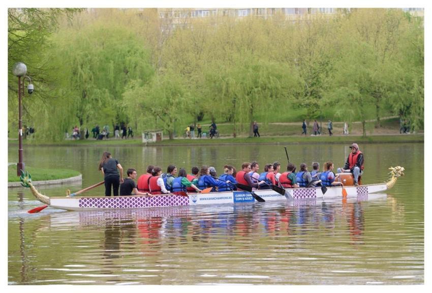 People Rowing Canoe Nature