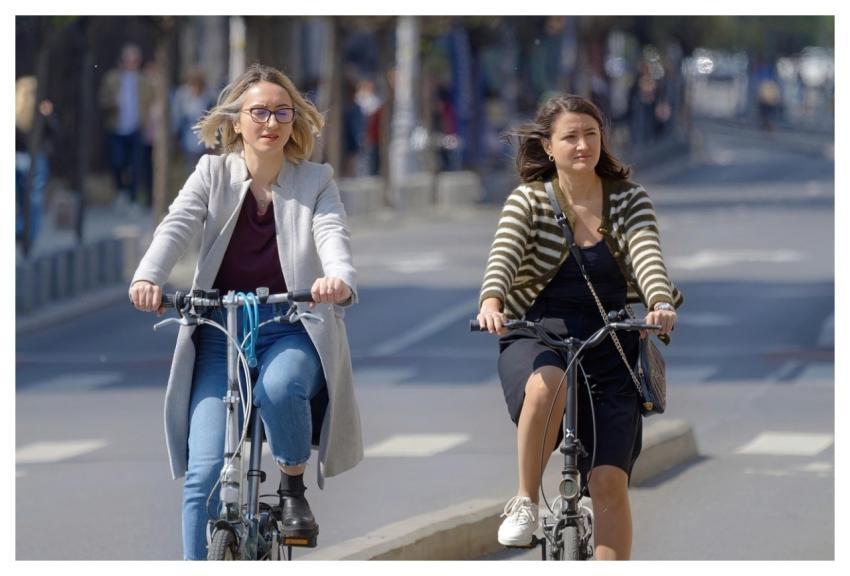 Women Bicycling Bikes Lane