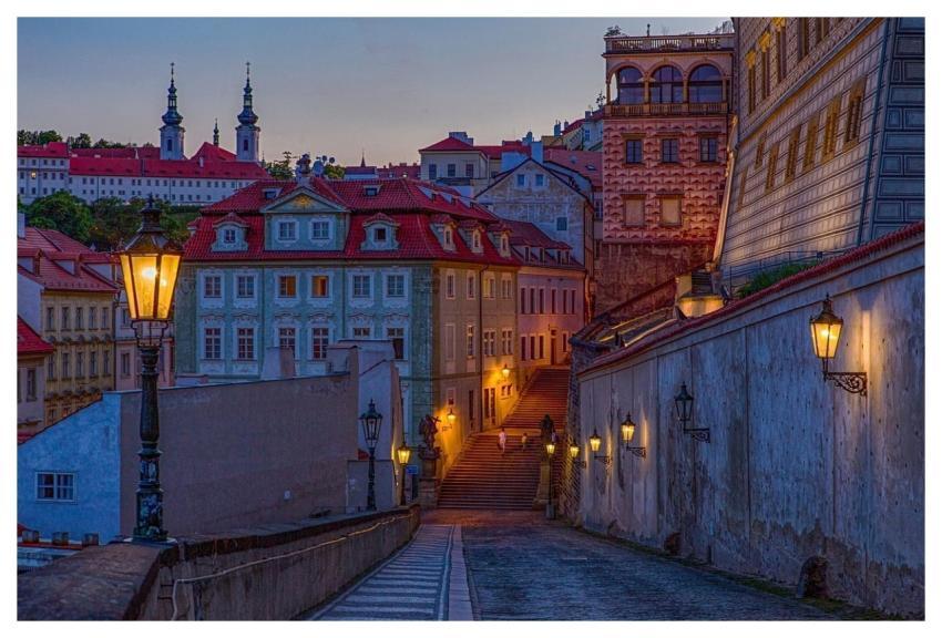 Old Town Buildings Street Twilight