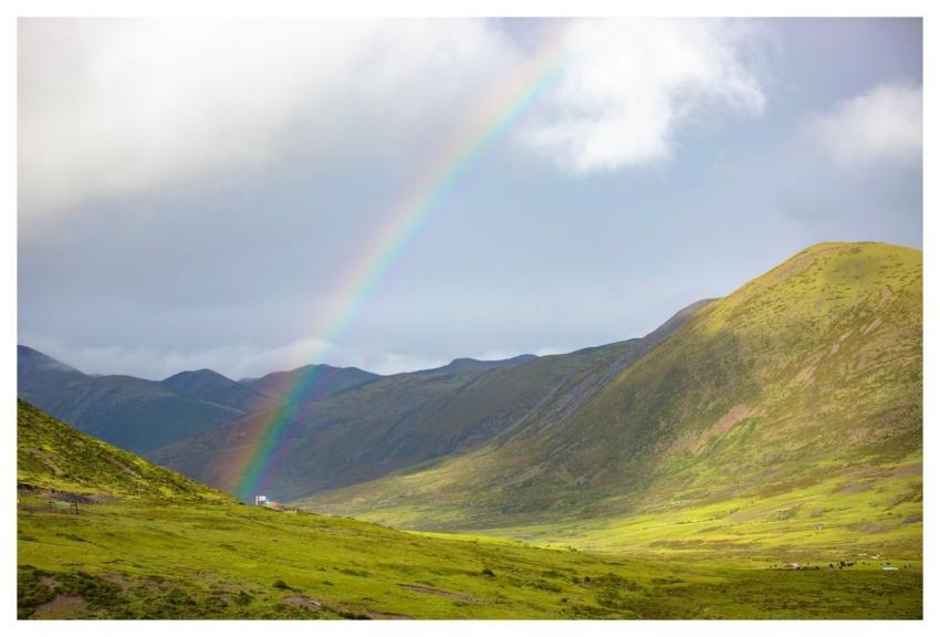 Grassland Rainbow Mountains Pastureland