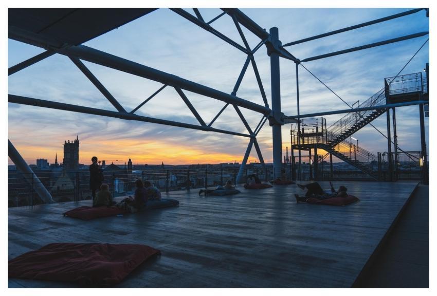 Terrace Sunset Roof Deck Evening Atmosphere