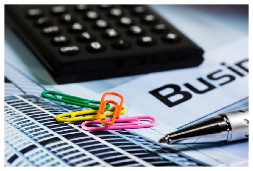 Calculator Paperclip Ballpoint Pen Office