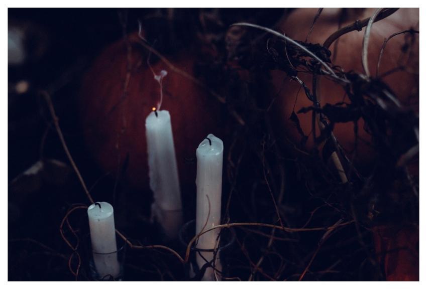 Black Blow Burning Candle