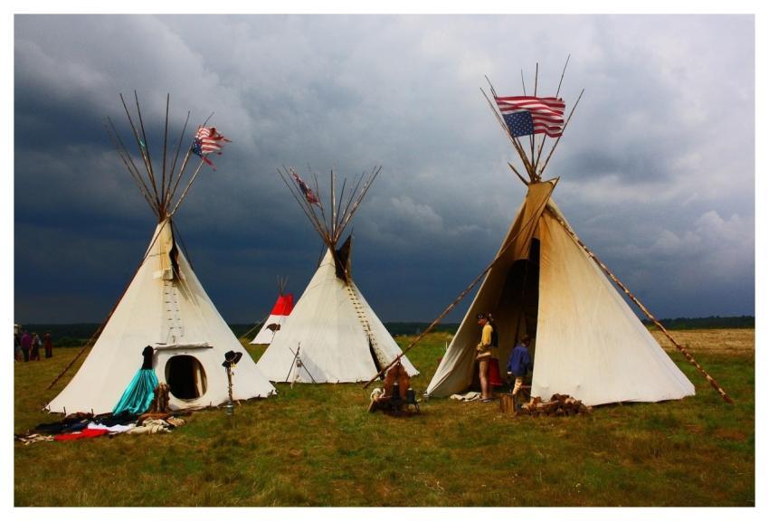 Indians Tents Summer Camping